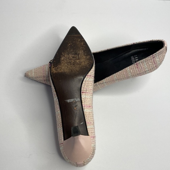 STUART Weitzman Pink Tweed Heels - Picture 5 of 8